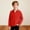 Red, variant on Boys' Casual Long Sleeve Pullover Top with Lapel Collar for Daily Wear and Play