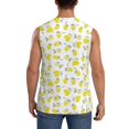 thumbnail image 4 of Haiem Men's Yellow Lemon Leaves Print Tank Tops Summer Sleeveless Cut Off Workout T-Shirts Fitness Vest Athletic Undershirts-X-Large, 4 of 8