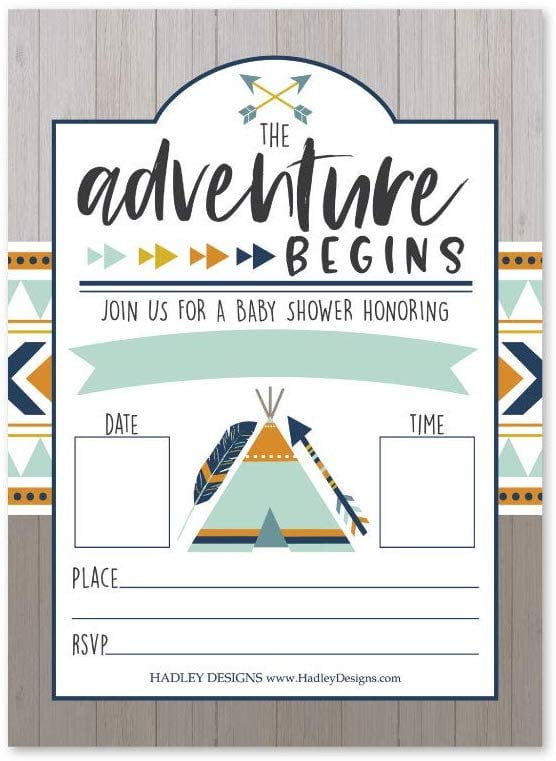 aztec baby shower invitations