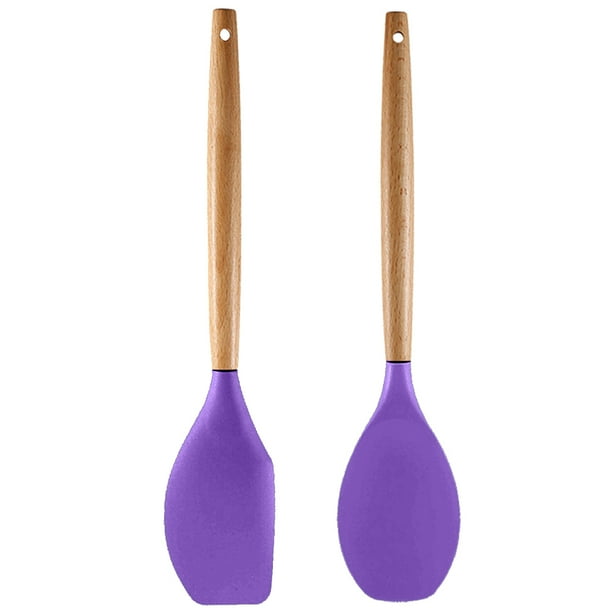 Juego de 2 utensilios de cocina con soporte, sistema de utensilios de cocina de silicona, herramientas de utensilios de cocina