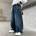 thumbnail image 6 of NIEWTR Kids Boys Wide Leg Baggy Jeans Spring Elastic Waist Long Denim Pants Loose Relaxed Fit Casual Trousers, 6 of 6