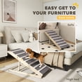 thumbnail image 3 of Foldable Dog Ramp for Couch & Car - Natural Wood Pet Stairs, Adjustable 14-20" Height - Gentle Support for Senior & Small to Large Dogs, 3 of 7