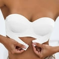 thumbnail image 2 of Fiaer Womens Front Closure Strapless Bras Seamless Push up No Underwire Comfy Solid Color Bra White 85C, 2 of 4