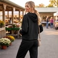 thumbnail image 7 of Dwellite Women's 2 Piece Outfits Fall Sweatsuits Oversized Hoodies Wide Leg Sweatpants Tracksuits Lounge Matching Sets Black 2XL, 7 of 7