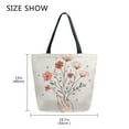 thumbnail image 5 of FORMRS Womens Canvas Tote Bag with Zipper Inner Pocket Shoulder Handbag, Red Flower, 5 of 7