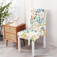 thumbnail image 5 of White Dining Chair Covers Set of 6,Color Leaves Stretch Parsons Chair slipcovers,Kitchen Spring Summer Decor Chair Seat Cover Protectors(Colorful Leaf,6 Pack), 5 of 6