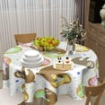 thumbnail image 6 of Winter Snowman Blue Tablecloth Round 60 Inch Let It Snow Washable Polyester Table Cover for Kitchen Holiday Party Outdoor Room Home Decor, 6 of 6