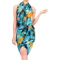 thumbnail image 2 of HAPPY BAY Women's Sarong Bikini Wraps Cover up Wrap Skirt Bathing suit Swimwear Swimsuit Beach Coverup for Women One Size Turquoise, Palm tree, 2 of 5