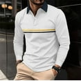 thumbnail image 3 of Rigardu Long Sleeve Shirts for Men Polo Shirts for Men Fashionable And Casual Men's Lapel Striped Colorful Long Sleeved Top Size:S-3XL, 3 of 4