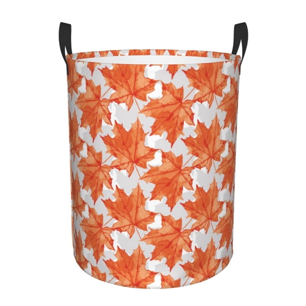Fotbe Maple Leaves A Cesto de Ropa con Asas, Cesto Impermeable de Gran Capacidad, Bolsa de Lavado para Dormitorio, Cesto de Ropa con Ruedas y Asas-Medium