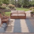 thumbnail image 3 of SAFAVIEH Courtyard Alexa Striped Indoor/Outdoor Area Rug, Beige/Blue, 8' x 11', 3 of 7
