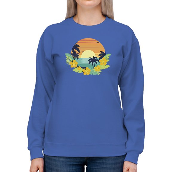 The Beach Sunset Sweatshirt Women -GoatDeals Designs, Female Medium