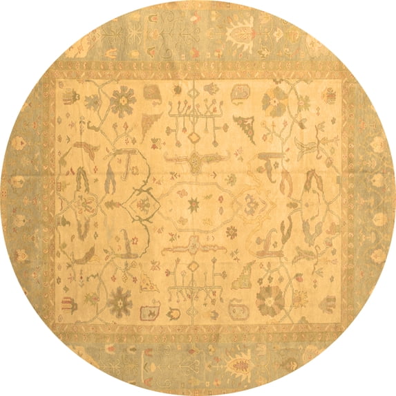 Ahgly Company Indoor Round Persian Brown Traditional Area Rugs, 4' Round