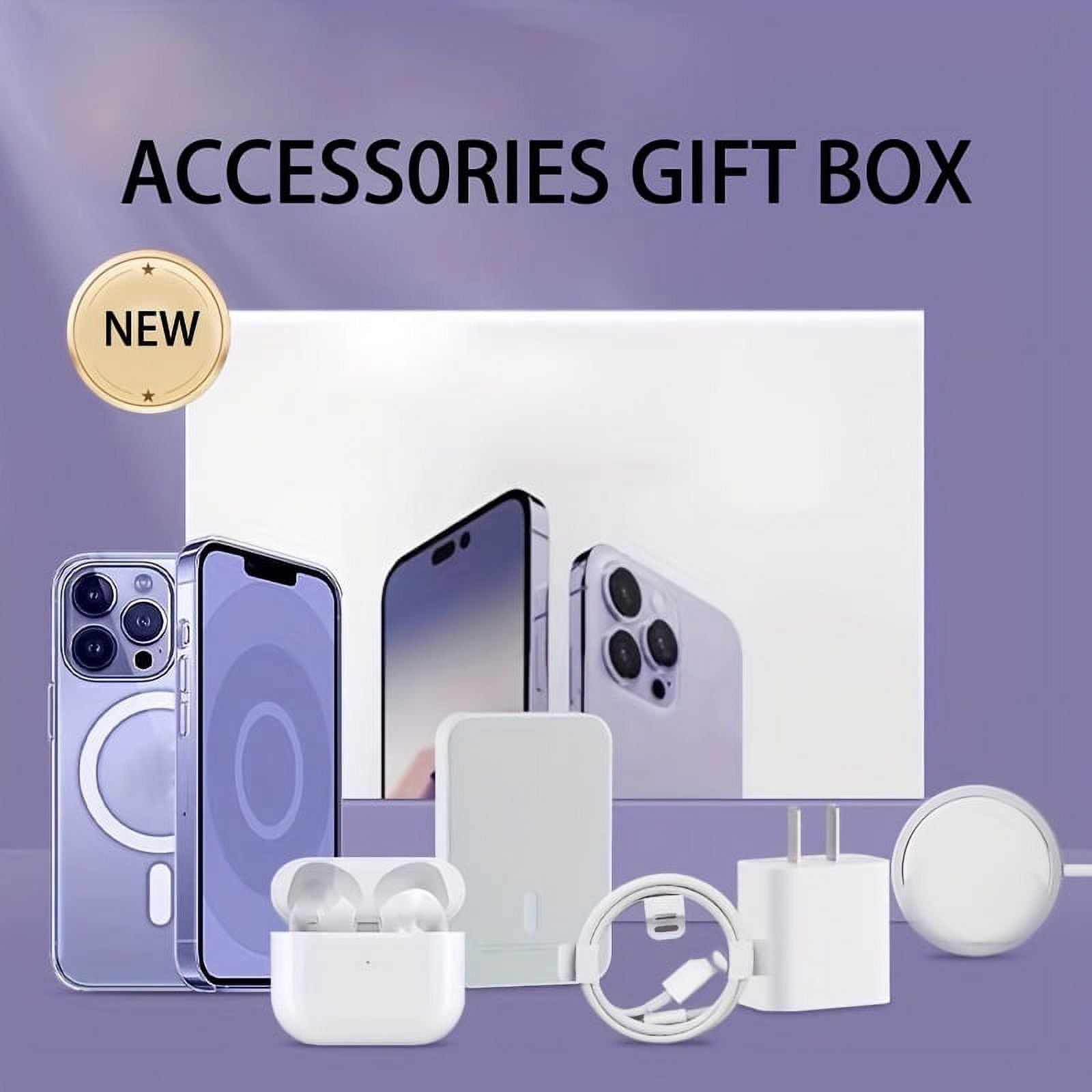 Pack D'accessoires Pour IPhone - Support, Câble USB-C 1m, Protection écran (Blanc)