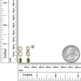 thumbnail image 6 of Gem Stone King 925 Silver and 10K Yellow Gold Green Tourmaline and Lab Grown Diamond Dangle Earrings for Women | 1.06 Cttw | Gemstone October Birthstone | Oval 6X4MM, 6 of 6