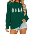 thumbnail image 2 of Women's Christmas Sweatshirts Casual Crew Neck Blouses Top Xmas Holiday Winter Sweater Fashion Christmas Printed Long Sleeve Shirts Pullover, 2 of 8