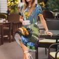 thumbnail image 2 of Lsque Pikmin Print Women's Casual Dress T-Shirt Summer Short Sleeve Scoop Neck Swing Dresses, 2 of 7