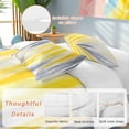 thumbnail image 2 of 3 Piece Yellow Gray White Duvet Cover Set Full Size, Microfiber Comforter/Quilt Cover with Corner Ties and 2 Pillowcases, Farmhouse Gradient Abstract Art All Season Soft Bedding with Zipper Closure, 2 of 8