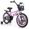 thumbnail image 1 of Costway 18" Kid's Bike for 4-8 with Height-Adjustable Handlebar & Saddle Handbrake Purple, 1 of 10