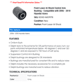 thumbnail image 2 of Front Lower At Shock Control Arm Bushing - Compatible with 2006 - 2010 Hyundai Azera 2007 2008 2009, 2 of 2