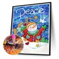 thumbnail image 1 of Cuadros Decorativos Navidad muñeco de nieve DIY diamante pintura Kits completo redondo taladro hogar pared decoración Likrtyny embutido en tela, 1 of 8