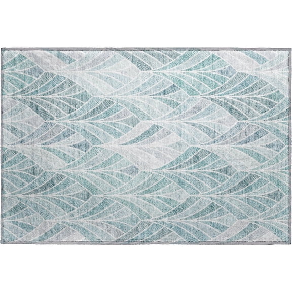 Dalyn Rugs Premium Machine Washable Mayfield AMF851 Aqua 1'8" x 2'6" Rug