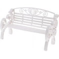 thumbnail image 4 of Namzi Dollhouse Furniture 1:6 Scale Miniature Modern Styled Garden Patio Park Bench Garden Decor - White, 4 of 5