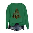 thumbnail image 6 of asdoklhq Winter Sweaters for Women's Round Neck Hoodless Christmas Printed Casual Loose Sweatshirt Green XS, 6 of 7