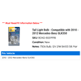 thumbnail image 2 of Tail Light Bulb - Compatible with 2010 - 2012 Mercedes-Benz GLK350 2011, 2 of 2
