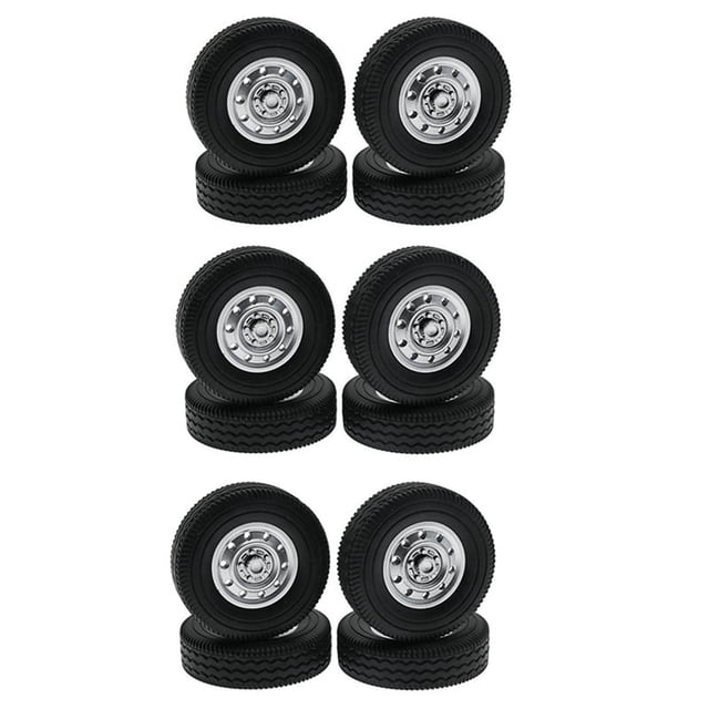 12 Piezas Neumático de Rueda de Goma para D12 Mini 1/16 RC Coche Camión de Deriva Repuestos Accesorios