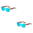 thumbnail image 4 of ZheElen Polarized Lens Sun Glasses Stylish Colorful Lens Options Lightweight Frame Fashionable Wood Unisex blue 2Set, 4 of 6