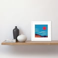 thumbnail image 2 of Blazing Sunset Blue Sky Pyrenees Spanish Mountains Square Wooden Framed Wall Art Print Picture 8X8 Inch, 2 of 4