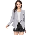 thumbnail image 3 of Chaqueta de gamuza Sintética Allegra K Mujer Drapeado gris púrpura XS, 3 of 6