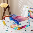 thumbnail image 5 of Homewish Rainbow Drippy Baseball & Bat Print Zipper Twin Comforter Sets with Fitted Sheet and 2 Pillowcases,Colorful Sports Zipper Bedding Set For Kids Boys And Girls,Reversible,4 Pieces, 5 of 7
