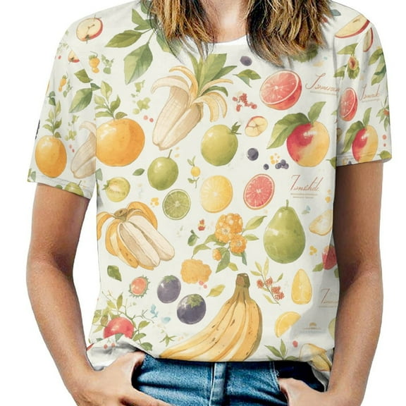Various Fruits T Shirts Basic T-Shirt Short Sleeve Ladies Tee Shirt Summer Graphic Clothing