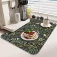 thumbnail image 3 of Dish Drying Mat for Kitchen Counter 2 Pack with Non-Slip Rubber Backing - Heat-Resistant Absorbent Coffee Bar Mat, Dish Rack Mat, Green Plants Dish Drying Mats 18x24+19.5x12 inch, 3 of 7