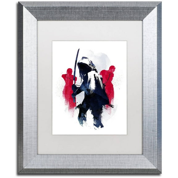Trademark Fine Art 'Michonne' Canvas Art by Robert Farkas, White Matte, Silver Frame