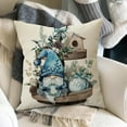 thumbnail image 4 of Hello Winter Blue Gnome Decorative Pillow Cover 16 x 16 Set of 4, It''s Cold Outside Snowflakes Coffee Leopard Let It Snow Farmhouse Pillowcases, Buffalo Plaid Check Wooden Tiered Tray Decors, 4 of 5