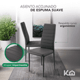 thumbnail image 3 of Juego de Comedor Mesa De Vidrio 6 Sillas De Metal Asiento Acojinado KingsHouse gris, 3 of 8