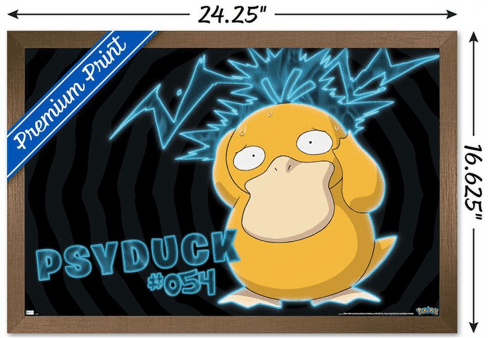 Pokemon - Psyduck - Confusion Wall Poster, 14.725" x 22.375" Framed