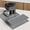 Gray horizontal stripe: 23.6*15.7in, variant on 2-in-1 High Quality Silicone Coffee Mat with Side Pad, Heat Resistant Countertop Protector, Easy Clean Drying Mat Under Espresso Coffee Machine Kitchen Accessory