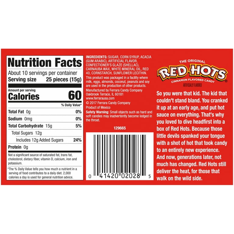 3-Pack) Red Hots Original Cinnamon Flavored Candy, Theater Box