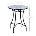 thumbnail image 2 of 23.6" Mosaic Round Patio Table with Ceramic Tabletop, Outdoor Furniture, Multicolor, 2 of 7