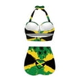 thumbnail image 4 of Yuyamidu Jamaican Flag Bikinis for Women 2 PCS Coconut Tree Swimsuit with Bottom Size M Tummy Control Bathing Suits Top High Waist Bikini Set for Summer Pool Party, 4 of 6