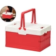 thumbnail image 1 of Plastic Storage Bin with Lid Small Foldable Plastic Basket Storage Basket for Kitchen Office Bedroom Desktop Home Decor, 1 of 5