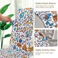 thumbnail image 5 of Yayeee 2 Pack Dining Chair Covers Stretch Parson Chairs Slipcovers Seat Protector, Doodle Pattern, 5 of 6