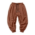 thumbnail image 5 of OSOLU Boys Harem Pants Casual Drawstring Solid Color Pleated Summer Lightweight Tapered Ankle-Tied Pants For Kids 2-14Y Trendy Trousers, 5 of 5