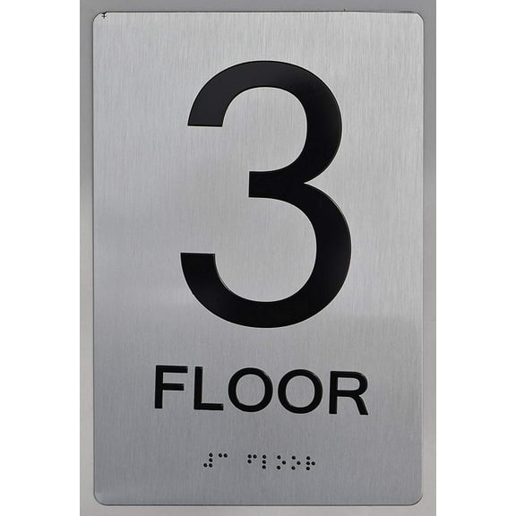 3rd Floor SIGN -(Aluminium, Brush Silver,size 6x9) The sensation line