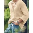 thumbnail image 3 of INCERUN Men's Fashion Simple V-Neck Long Sleeve Thin Knitted Sweater Top, 3 of 5