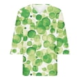 thumbnail image 4 of qILAKOG 3/4 Sleeve Tees for Women Summer Womens V Neck Flowy 3/4 Sleeve Casual Shirts Blouses Tops Women's Long Sleeve Casual Tops Blouses Womens Summer Tops 2024 Tunic T-Shirts, Green&XL, 4 of 4
